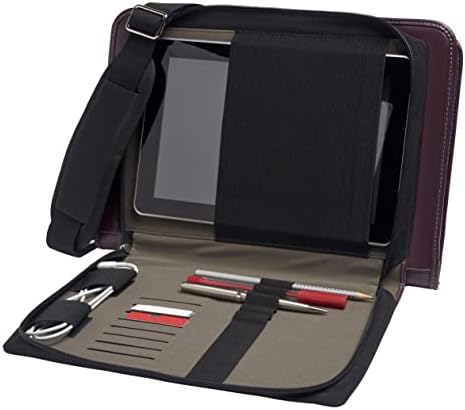 Broonel Purple Leather Laptop Messenger Case - Compatível com HP EliteBook Folio G1