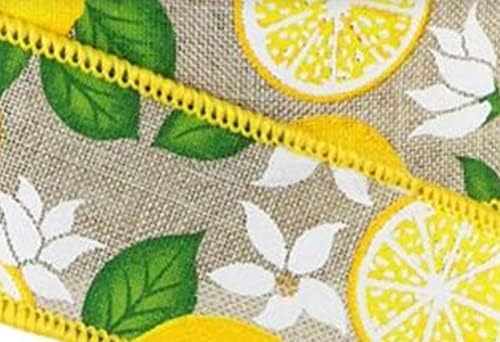 Limões | Fita de borda com fio de limão | 10 jardas