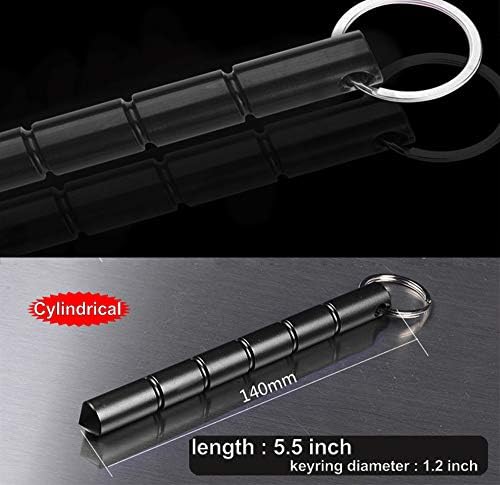 Kaiyuan Dinastia Self Defense Metal Keyring Aluminium Keyring 2 Black & 1 Silver Safe Blunt Chain para
