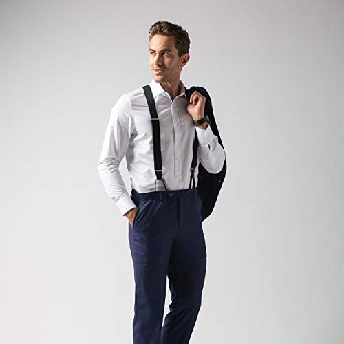 Código de notas Suspenders de botão de masculino de 49 polegadas para suspensórios elásticos ajustáveis ​​de 49 polegadas em Y-back