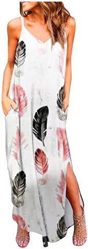 Vestido maxi de estampa de verão longa com estampa floral com estampa floral longa com estampa floral