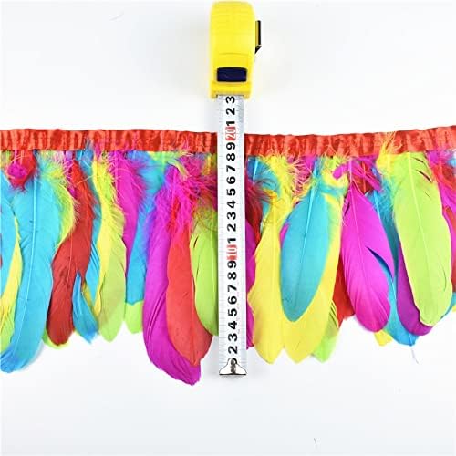 Ttndstore 15-20cm Gaose Feather acaba Fringe Fringe Fringe Multicolour Natural Fios-Feather for