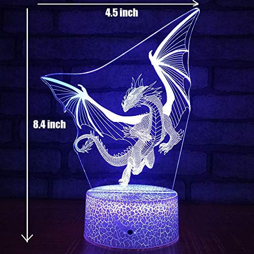Dragon Lamp Dragon Toys Night Light for Kids Room 16 Cores Mudando com Lâmpada de cabeceira de cabeceira remota