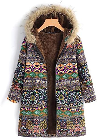 Jaquetas longas de mulheres espessadas padrões quentes imprimindo capa Faux neve plus size pavacoat