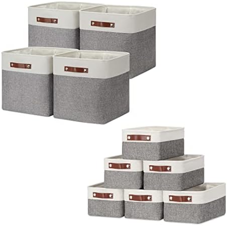 Dullemelo Cestas de pacote colapsíveis 4 cestas de cubo 13 x13 x13 + 6 cestas pequenas 11,8 x7.9