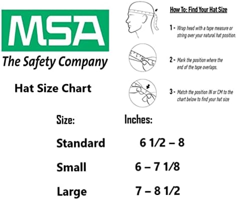 MSA V-Gard Cap Style Safety Hard Hard Suspension | Casca de polietileno, proteção de impacto superior, tiras de coroa auto -ajustador