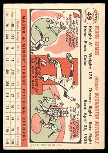 1956 Topps Baseball 49 Pedro Ramos Excelente por Mickeys Cards