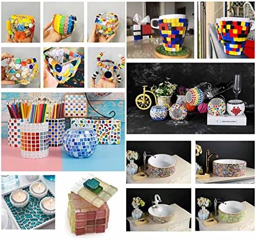 Mosaic Tiles Kits Glass de mosaico para artesanato DIY ou decoração doméstica, presentes artesanais de decoração de joalheria, cor a granel de cores mistas