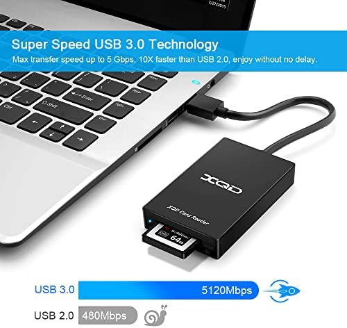 Leitor de cartão xqd, USB 3.0 XQD SD Card Reader Sony XQD Reader 2 em 1 leitor de cartão de memória
