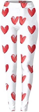 Leggings do Dia dos Namorados Leggings Mulheres Altas Altas Pernelas Cute Love Heart Impresso Skinny Yoga Pants