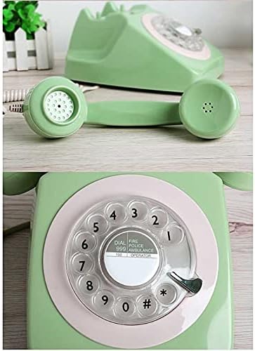 PDGJG Europa Revolve Dial Vintage Telefone Plástico Plástico Home Office Retro Wire Linear Linha