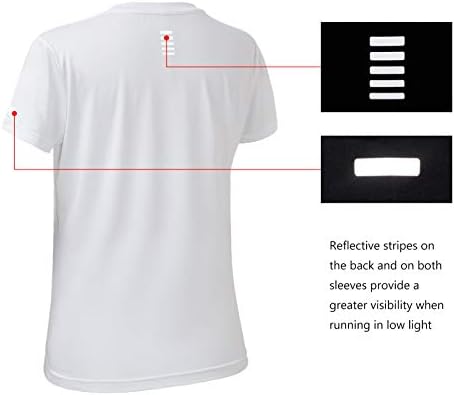 Lightbare feminino feminino seco manga curta camisetas camisa leve anti-odor de performance para executar esportes