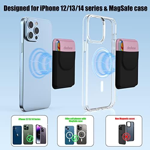 Doeboe for Magsafe carteira iPhone 14 13 Pro Max, carteira de telefone magnético para iPhone 13/mini/pro, suporte de cartão de tecido de tecido esticado para trás do telefone para iPhone 12/mini/pro/pro max, até 5 cartões