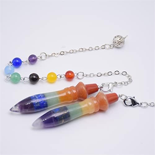 Liugou Pendulum Stones naturais Reiki Chain Pendule Pingents para Dowsing Divination Mulheres homens jóias 1pcs