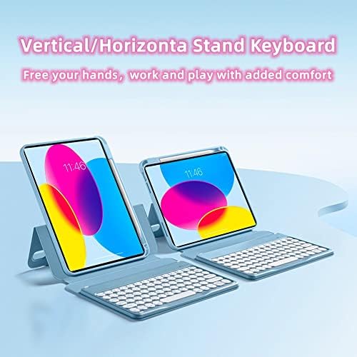 Caixa de teclado Gudou para o novo iPad 10,9 polegadas 10ª geração 2022, com porta -lápis, despertar/sono