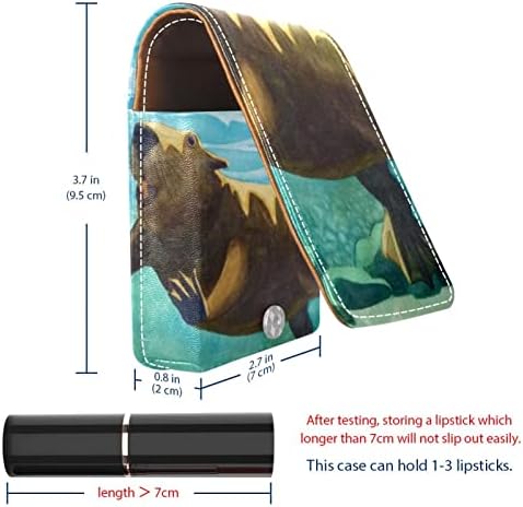 Mini estojo de batom com espelho para bolsa, organização de suporte de caixa portátil de natação de castores