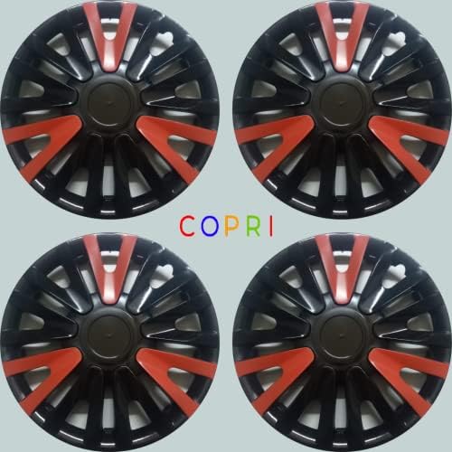Conjunto de copri de tampa de 4 rodas de 4 polegadas de 14 polegadas Black-Red Capp Snap-On Fits Alfa