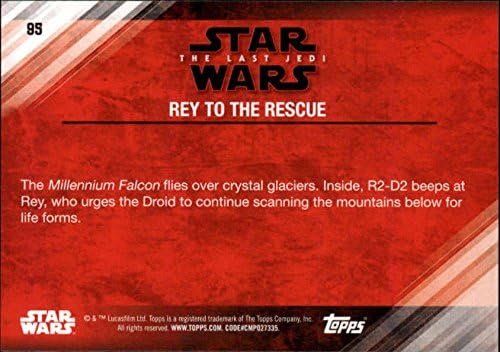 2018 Topps Star Wars The Last Jedi Série 2 Blue 95 Rey para o cartão de negociação de resgate em condição