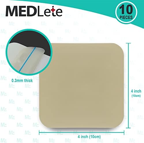 Bandagens hidrocolóides de medlete, 10 pacote Ultra Thin 4 x 4 molho de patch grande com auto-adesivo,