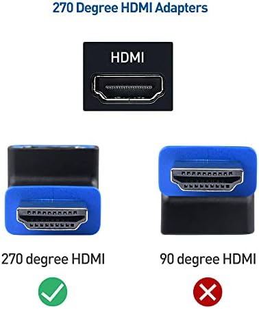 Cable Matters de 2 270 graus ângulo macho para fêmea 8K Adaptadores HDMI com 8K@60Hz e 4K@120Hz