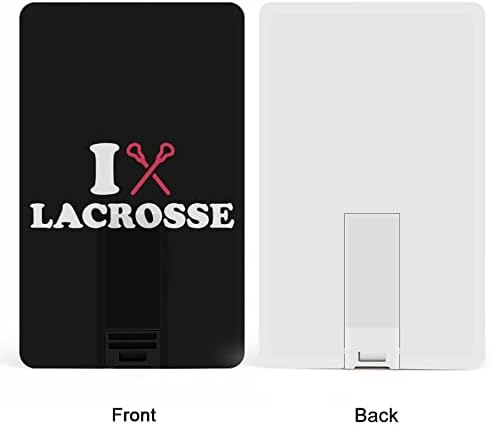 Eu amo lacrosse com sticks cartão de crédito USB Flash de memória personalizada Stick Stick Storage Drive