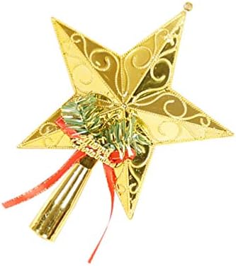 AMOSFUN 2PCS Christmas Star Topper Xmas Tree Star Topper Christmas Treetop Decorations Xmas Party Star Ornament