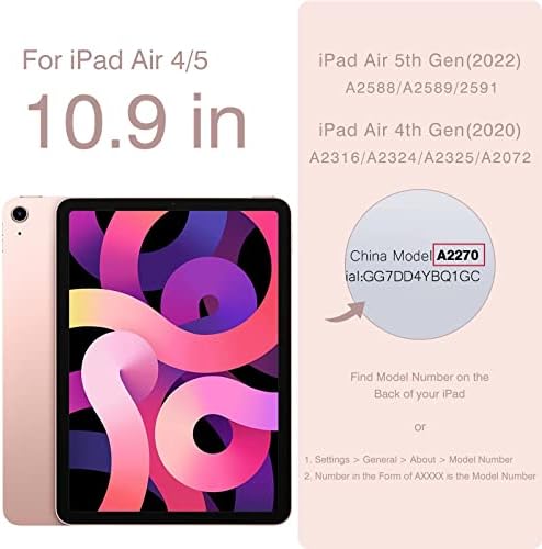 Caixa do iPad Air 5/4, iPad Air 5th/4th Generation Case para o modelo de 10,9 polegadas 2022/2020,