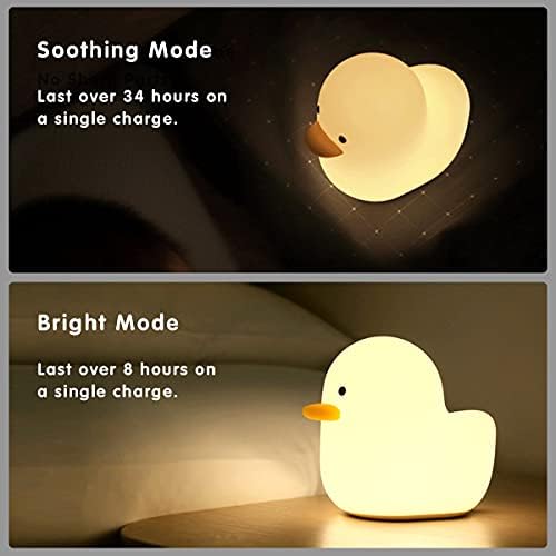 Benson O pato Light Tubbo Silicone Night Light Bursery Duck Lamp para bebês adultos quarto de quarto…