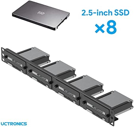 Uctronics Front Removable SSD 1U Rack Mount, com 4 suportes de montagem para SSDs de 2,5 polegadas,