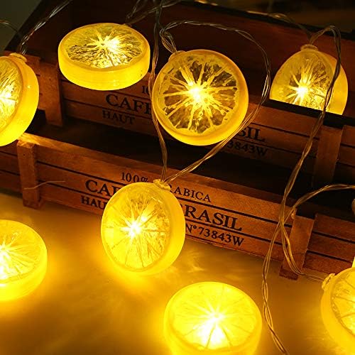Luzes de cordas de fada de limão de limão, 13 pés/4m com 20 LED Battery Operated Twinkle Starry String Lights para casamento FestVial de Natal, festa, decoração de jardim