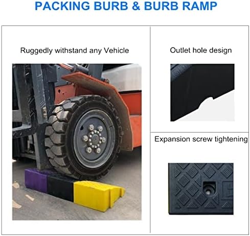 2Pack Curb Ramp Black Color com um gancho de mangueira grande, portátil rampas por portátil para carros baixos, rampa de motocicleta, rampas de meio -fio