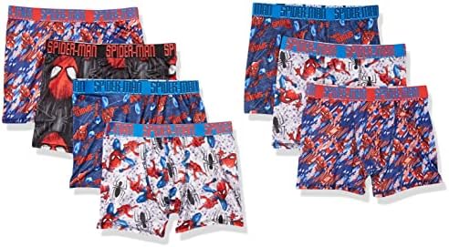 Spiderman Boys '5 algodão ou 7-PK Polyblend Boxer Briefs nos tamanhos 4, 6, 8, 10 e 12