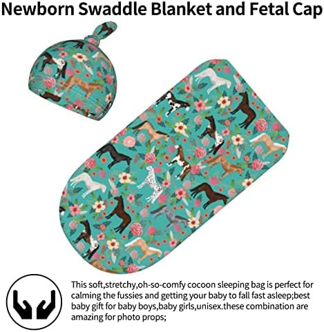 Horse Flower Newatbn Baby Swaddle Bobett Baby Receber Cobertores Coisas de Baby Coisas de Baby e