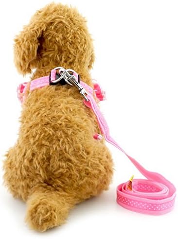 Smalllee_lucky_store Pet Polka Polka Crown Halless Arness Vest Leash Conjunto, rosa, X-Large