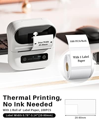 ITARI M220 Rótulo Maker Mini Printer Therminal, impressora de etiqueta Bluetooth de 3,14 polegadas