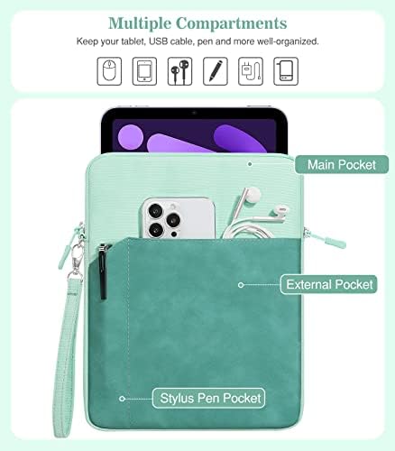 MOKO Caixa de manga de tablet de 9 a 11 polegadas, caixa de costura de bolso duplo se encaixa no iPad Pro 11 2021,