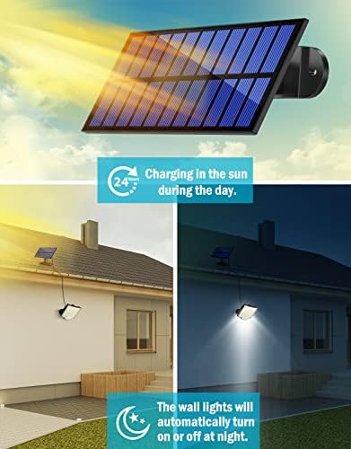 Luz solar MPJ ​​para externo, 106 LED Luz solar ao ar livre com sensor de movimento, IP65 impermeável, ângulo de iluminação de 120 °, luz solar de parede para jardim com cabo de 16,5 pés, 2 pacote de 2 pacote