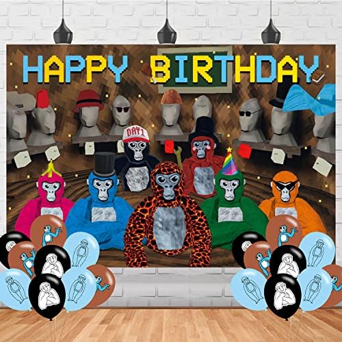 Gorilla tag Banner Birthday Banner para Gorilla Tag VR Game Birthday Party Supplies Gorilla Tag Photon