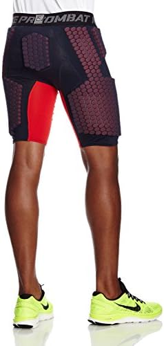 Nike Pro Combat Hyperstrong Compaccion 2.0 Basquete masculino shorts acolchoados preto/vermelho/cinza