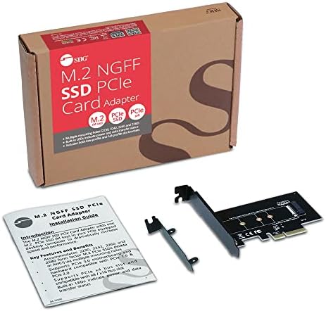 Siig M.2 NGFF SSD para PCIE 3.0 X4 Adaptador de cartões para 2230, 2242.2260, 2280 M.2 PCIE Host Controller