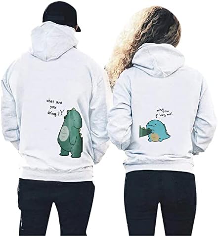 Xbkplo casal combinando roupas casais que combinam roupas de moletom com capuz Men