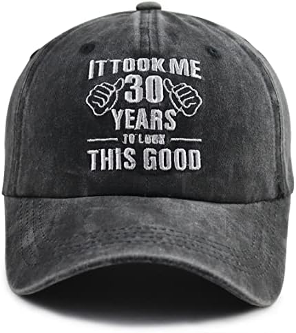 Nxizivmk Levei 30 anos para olhar esse bom chapéu para homens, bordados engraçados de bordado de 30 anos