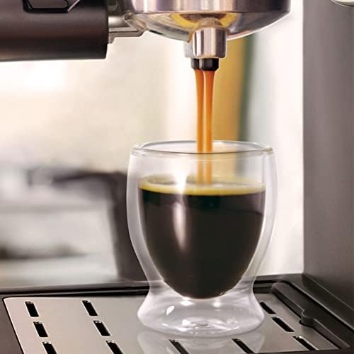 VEVOK Chef Espresso Copes de café de vidro 90 ml 3 onças de 4 caneca de vidro de caneca de copo de caneca