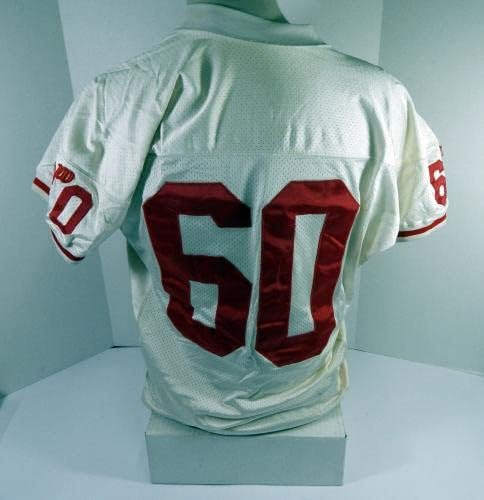 1990 San Francisco 49ers 60 Jogo emitido POS Usou White Jersey 52 099 - Jerseys de jogo NFL não