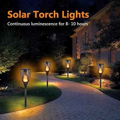 Toodour Lights Solar Outdoor, 33 Tocha solar mais alta e maior LED com chama tremeluzente, luzes solares