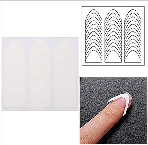 GOGOONLY 1368 peças 3 adesivos de unhas de manicure de design francês, guias de dicas de unhas auto -adesivas para estêncil de estêncil de decoração DIY 36 folhas 3 desenhos