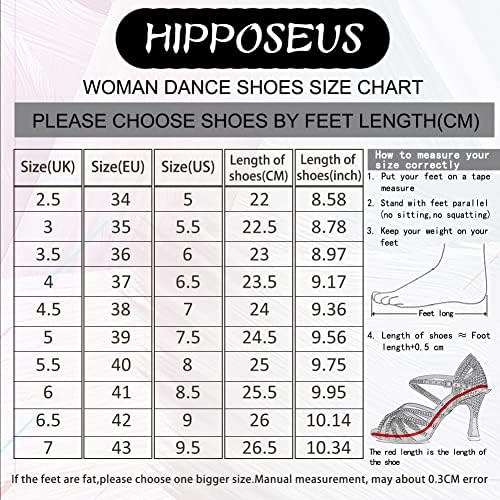 Sapatos de dança latina de Hiposeus para mulheres com laço de dedo fechado Salas de dança de tango de salão