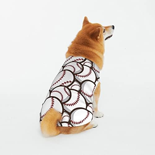 Camas de estimação de algodão Camisas de beisebol-amante de beisebol Costumes de cachorro Pijama