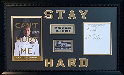 David Goggins autografado não pode machucar -me o livro da Marinha Selado emoldurado 16x26 display