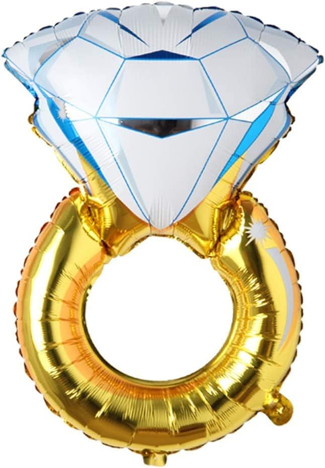 SHUNTAI Diamond Ring Balloon Gold 16 polegadas Miss para a Sra. Carta Balão Balão Balões de Alumínio